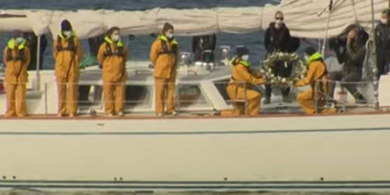 Prince Philip’s Junior at Gordonstoun School Pay Their Respect in the Middle of the Sea Page all