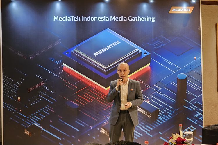 Deputy Director of Corporate Sales, Southeast Asia, MediaTek Deputy Cedric Chang hadir dalam acara bertajuk MediaTek Media Briefing di Jakarta Pusat, Kamis (25/5/2023).