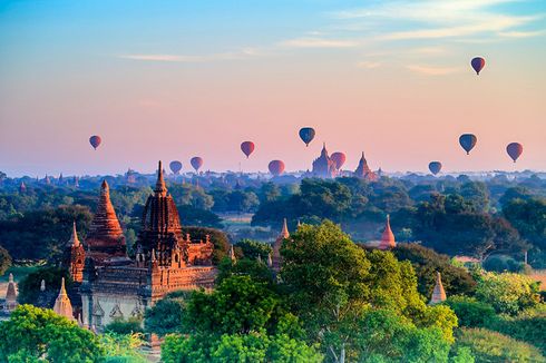 Ke Myanmar, Jajal Pengalaman Mengesankan Naik Balon Terbang di Bagan