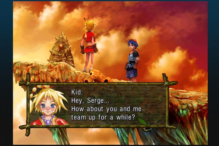 Tangkapan layar gameplay Chrono Cross: Radical Dreamers Edition.