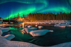 Liburan di Rumah Aja, Virtual Traveling Panorama Aurora Borealis 