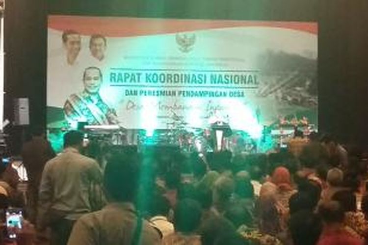 Rapat Koordinasi Nasional (Rakornas) Kementerian Desa, Pembangunan Daerah Tertinggal dan Transmigrasi di Hotel Bidakara, Jakarta Selatan, Selasa (31/3/2015).