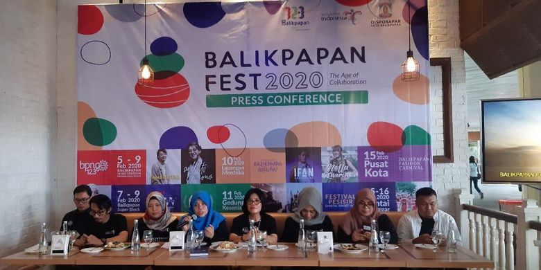 PERSIAPAN-Sesi Jumpa Pers yang dilakukan panitia pelaksana Balikpapan Fest 2020. Kegiatan ini merupakan salah satu Calender of Event Kementerian Pariwisata dan Ekonomi Kreatif Indonesia.