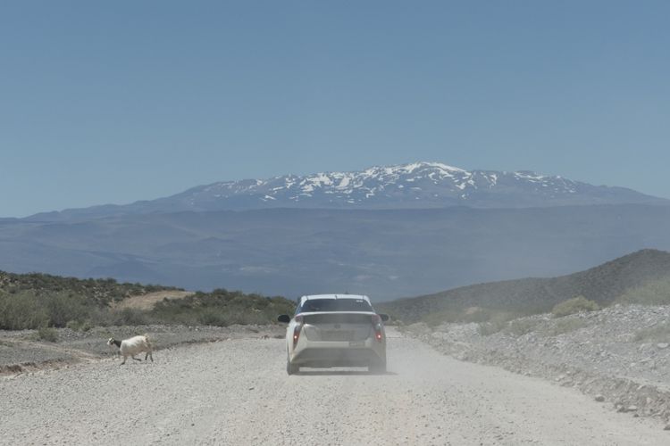 Toyota merapah pegunungan Patagonia dalam perjalanannya di Argentina, Amerika Selatan (Dok. Toyota)