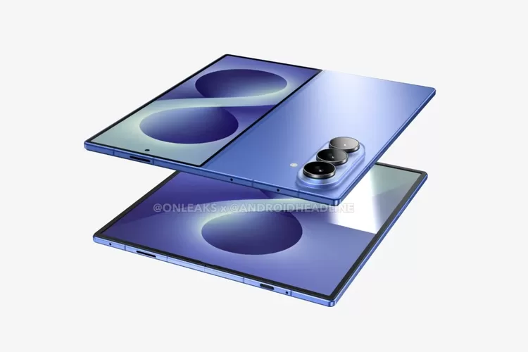 Gambar render CAD Samsung Galaxy Z Fold 8.