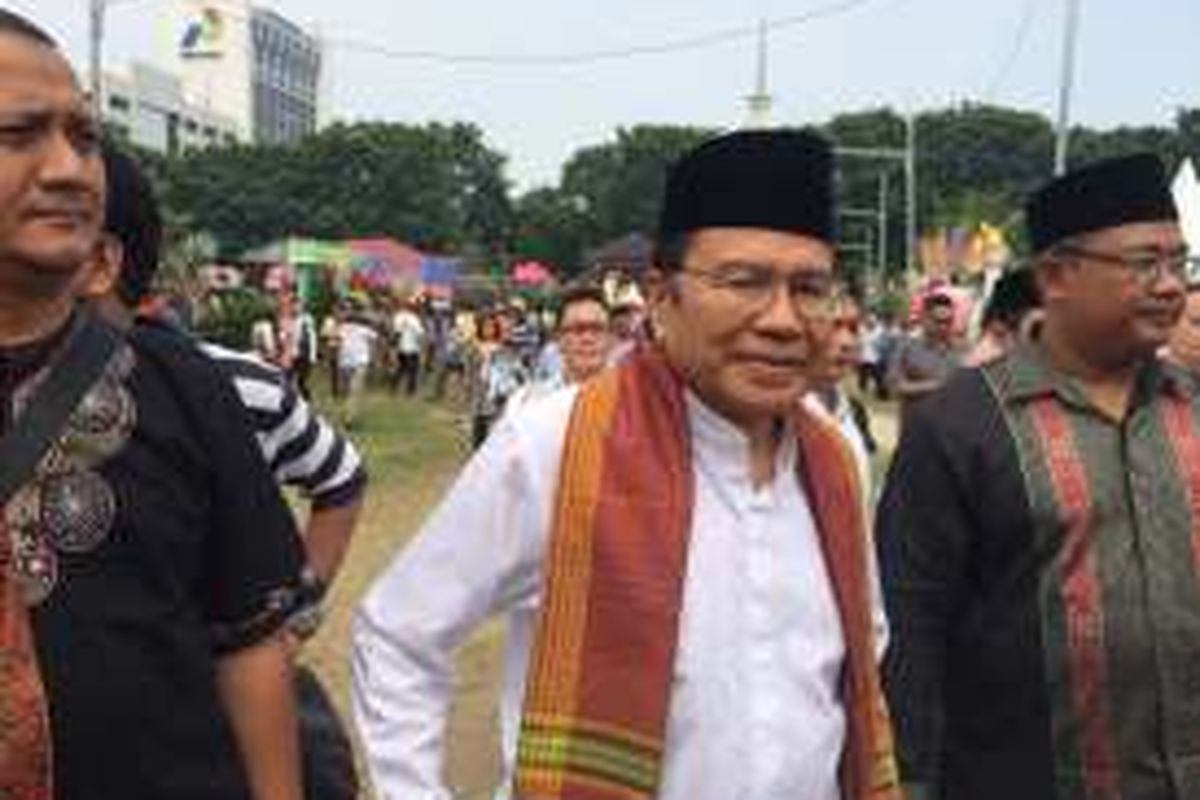 Mantan Menteri Koordinator Bidang Kemaritiman RI, Rizal Ramli di Lebaran Betawi Ke-9, Lapangan Banteng, Jakarta Pusat, Sabtu (13/8/2016).