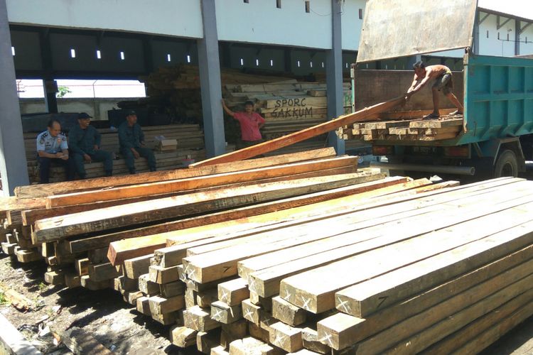 Grebek Gudang Kayu Polhut Sita 4 100 Batang Kayu Ilegal 