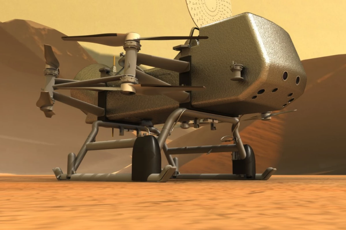 Ilustrasi Dragonfly, misi helikopter tanpa awak untuk menyelidiki 