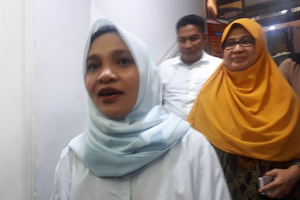 Hanum Salsabiela Rais di Polda Metro Jaya, Senin (27/5/2019).