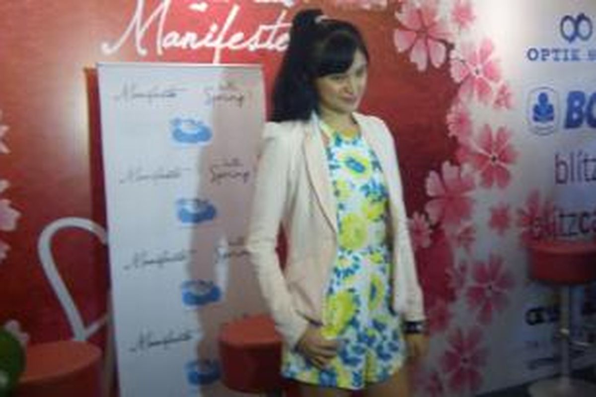 Marshanda hadir dalam jumpa pers kegiatan Celebrity Garage Sale for Charity in Manifesto di Grand Indonesia, Jakarta Pusat, Kamis (2/4/2015).