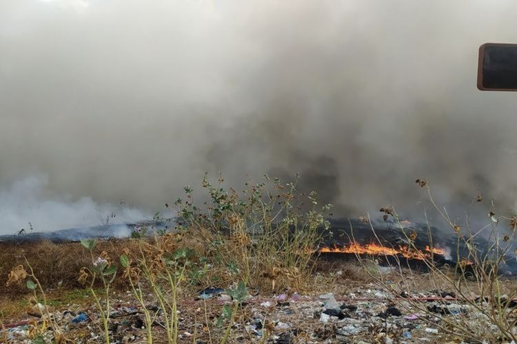 Kebakaran di TPA Jatibarang Semarang, Jawa Tengah. Selasa, 18 September 2023.