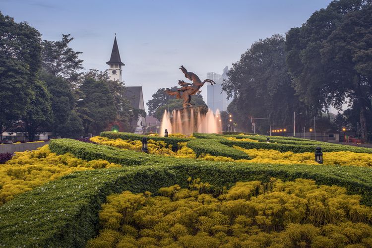 Ilustrasi Taman Patung Diponegoro di Jakarta Pusat.