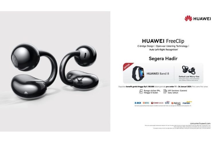 Huawei luncurkan HUAWEI FreeClip. 