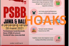 [HOAKS] PSBB Jawa-Bali Diperpanjang hingga 28 Maret 2021