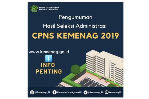 Kemenag Umumkan Hasil Seleksi Administrasi CPNS 2019, Ini Link-nya