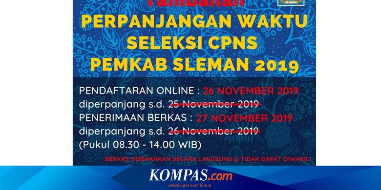 Cpns 2019 Pemkab Sleman Masih Buka Pendaftaran Sampai Hari Ini Halaman All Kompas Com