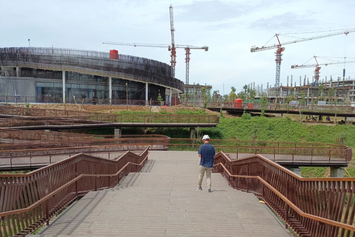 Plaza Seremoni di Sumbu Kebangsaan Tahap I Kawasan Inti Pusat Pemerintahan Ibu Kota Nusantara (KIPP-IKN), Kamis (1/2/2024).