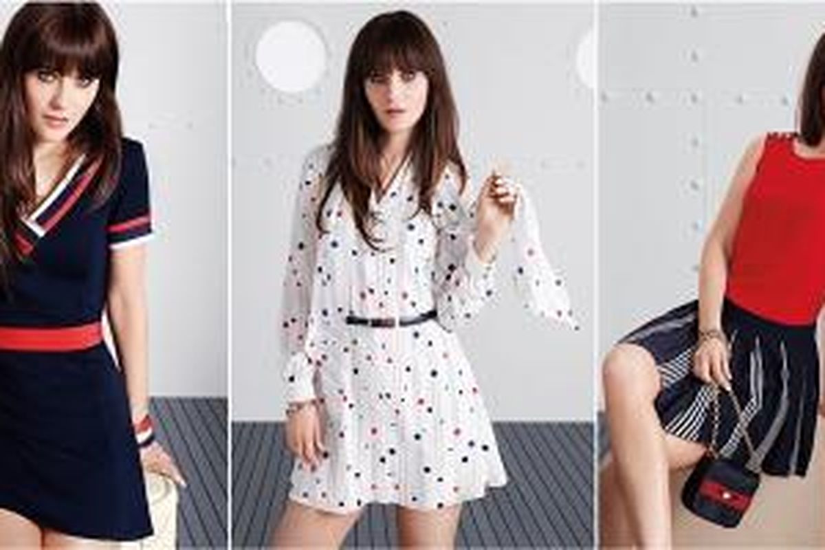 Beberapa cuplikan koleksi kolaborasi Tommy Hilfiger dan Zooey Deschanel