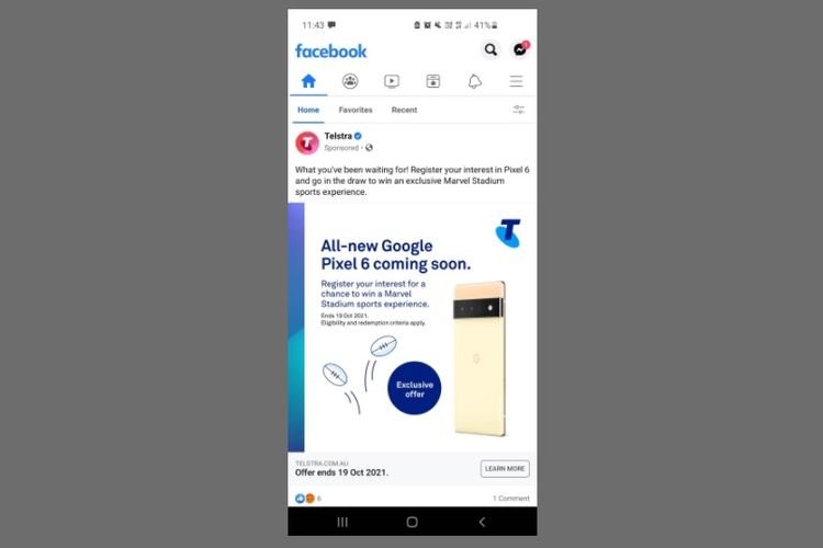 Bocoran ponsel Google Pixel 6 di akun Facebook resmi Telstra