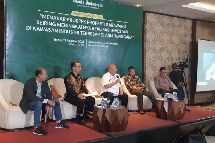 FGD Menakar Prospek Properti Karawang Seiring Meningkatnya Realisasi Investasi di Kawasan Industri Terbesar di Asia Tenggara di Resinda Hotel, Karawang, Jawa Barat, Rabu (3/8/2022).
