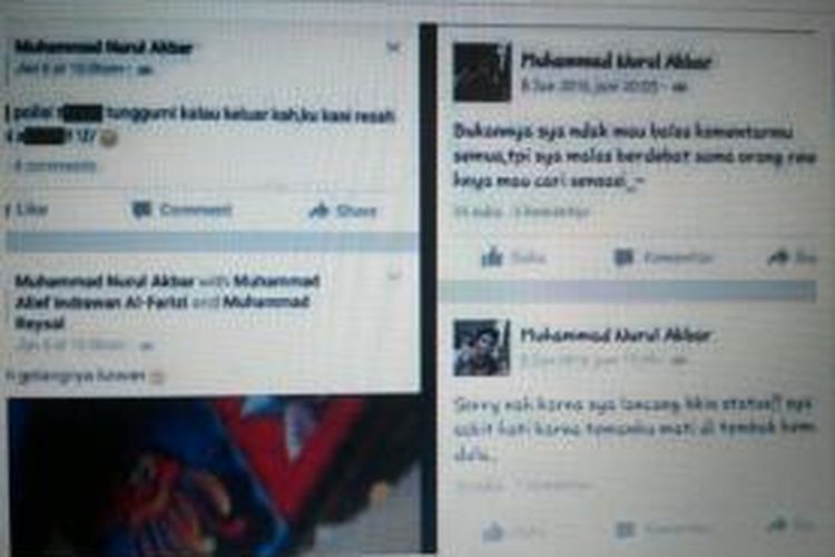 Akun facebook pelaku begal di Makassar menebar teror dari dalam penjara