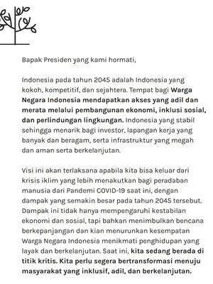 Surat terbuka masyarakat peduli iklim untuk Jokowi menuju COP 26.