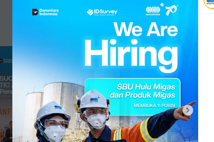 Sucofindo Buka Lowongan Kerja hingga 23 Oktober 2026, Cek Syaratnya