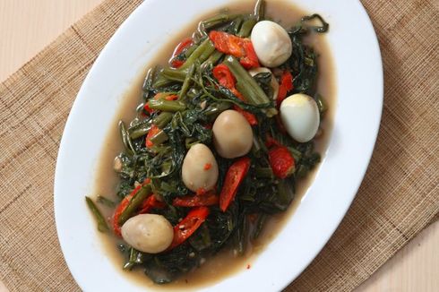 Resep Tumis Kangkung Saus Tiram, Tambahkan Telur Puyuh