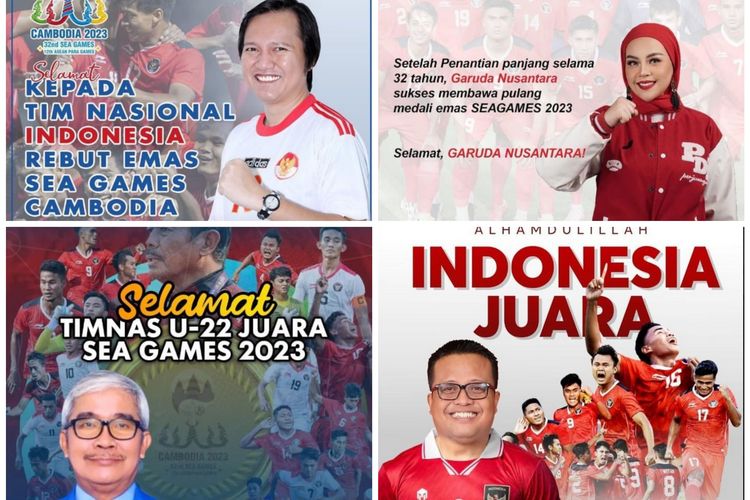 Poster ucapan selamat kepada Timnas Indonesia