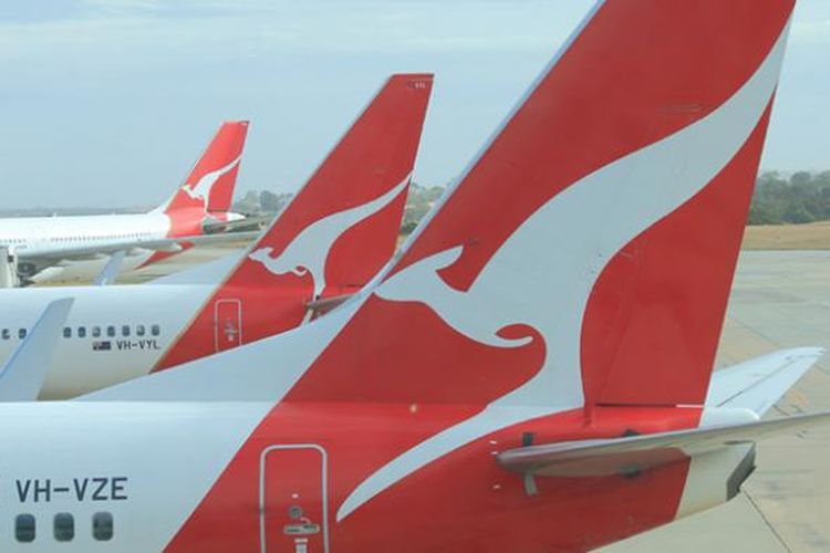 Ilustrasi maskapai Australia, Qantas.