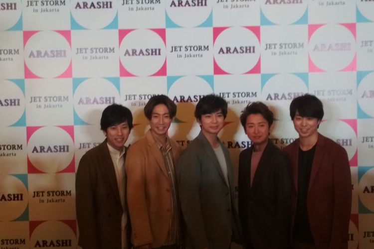 Arashi saat ditemui dalam acara Fan Meeting di Hotel Mulia Senayan, Jakarta Pusat, Minggu (10/11/2019).