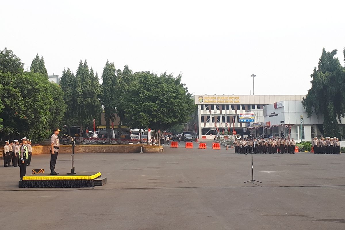 Wakapolda Metro Jaya Brigjen Wahyu Hadiningrat dalam apel Operasi Patuh Jaya 2019 di Lapangan Promoter Polda Metro Jaya, Kamis (29/8/2019).