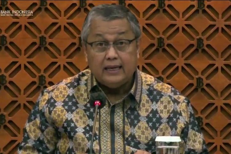 Gubernur BI Perry Warjiyo saat konferensi pers, Kamis (19/1/2023).