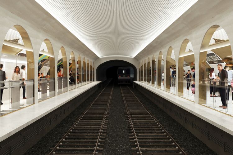 Transformasi stasiun yang dibangun di kedalaman sembilan meter ini dibagi menjadi dua konsep. 