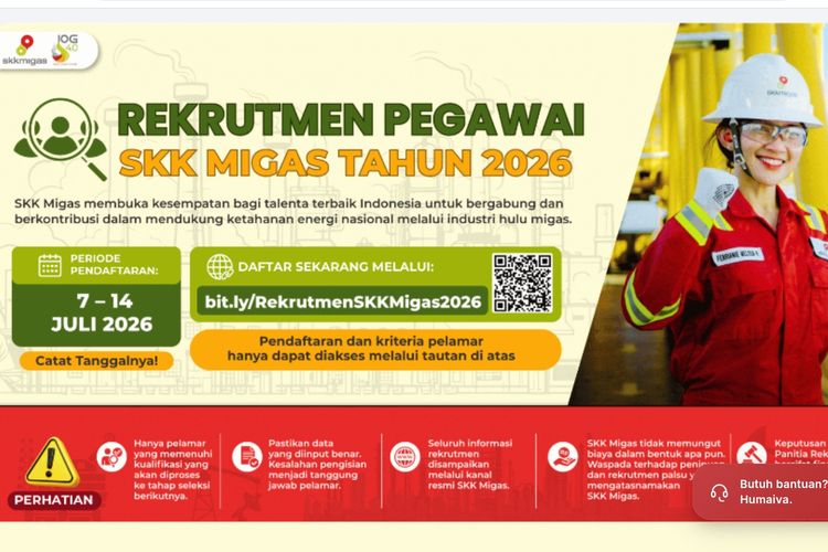 Rekrutmen SKK Migas 2026 Dibuka, Lulusan S1 dari Banyak Jurusan Bisa Daftar