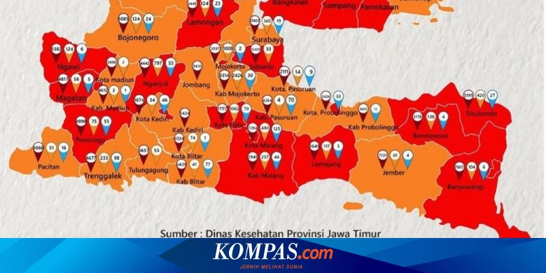 Sebaran Terbaru Zona Merah Covid-19 di Jawa dan Sumatera - Vimarsana News