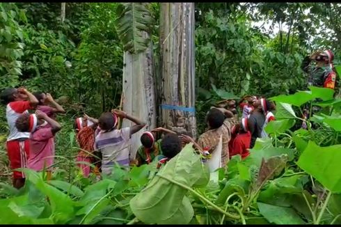 Uniknya Upacara Bendera di Syou, Papua Barat, Digelar di Hutan Belantara dan Panjat Pohon Pisang