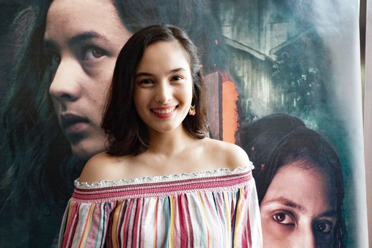 Artis peran Chelsea Islan dalam jumpa pers di kawasan Kemang, Jakarta Selatan, Selasa (4/8/2018).