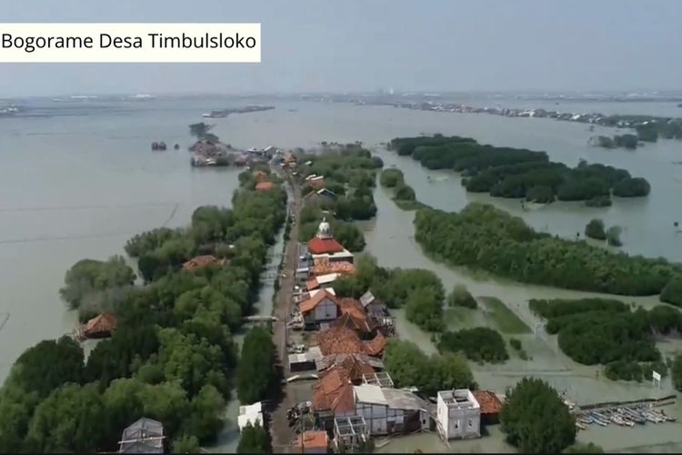 BANJIR ROB: Desa Timbulsloko, Kecamatan Sayung, Kabupaten Demak salah satu wilayah terparah terdampak banjir rob. 