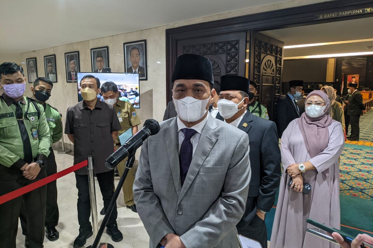 Ketua DPD Gerindra DKI Jakarta Ahmad Riza Patria yang juga Wakil Gubernur DKI Jakarta saat ditemui di Gedung DPRD DKI Jakarta, Selasa (5/4/2022).