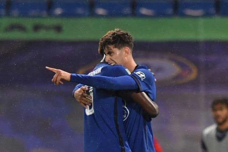 Kai Havertz dan Tammy Abraham dalam laga Chelsea vs Barnsley pada putaran ketiga Piala Liga Inggris, Kamis (24/9/2020) dini hari WIB.