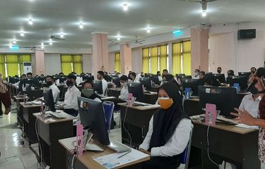 Tes SKD CPNS formasi Pemkot Semarang di Unnes, Senin (20/9/2021).