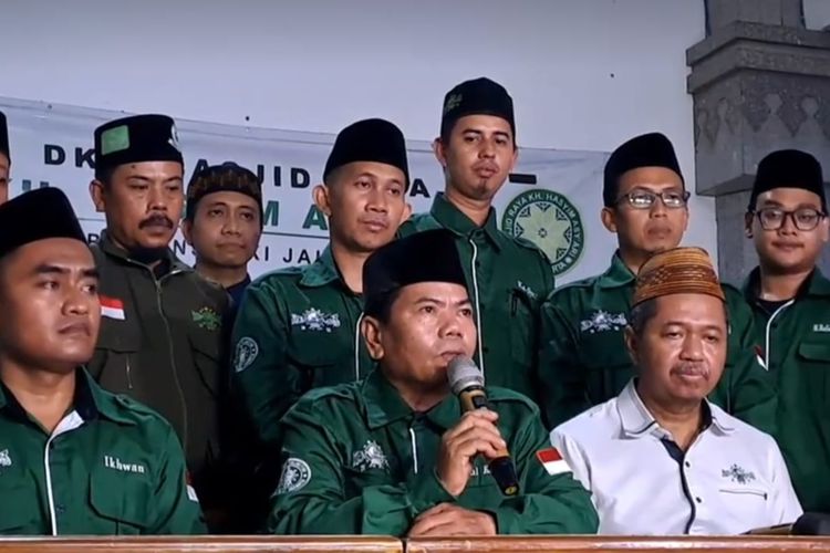 Konferensi pers penyampaian hasil pemantauan hilal di Masjid Raya KH Hasyim Asy'ari, Cengkareng, Jakarta Barat, Kamis (20/4/2023).