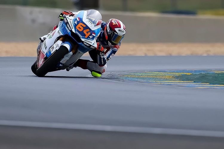 Bo Bendsneyder saat balapan pada Moto2 Prancis 2021