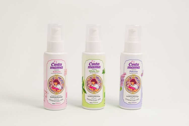 Minyak balur anak Cinta Mama tersedia dalam tiga varian aroma yang berbeda, yaitu Sakura, Petunia, dan White Tea. 