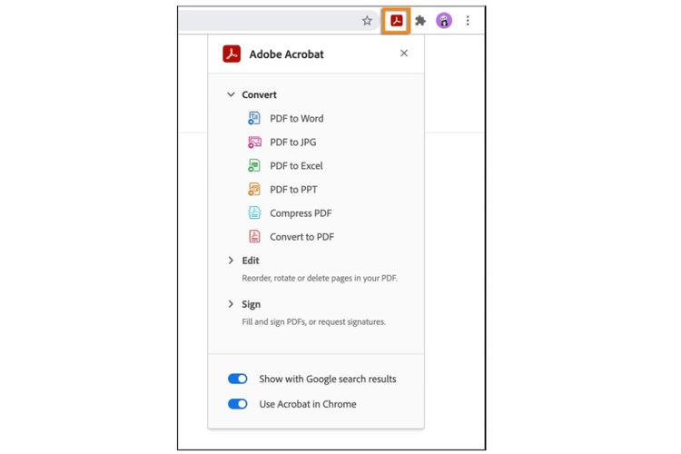 Cara mengaktifkan ekstensi Adobe Acrobat