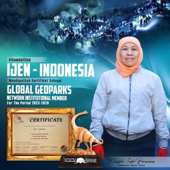 United Nations Educational, Scientific and Cultural Organization (UNESCO) secara resmi mengukuhkan Geopark Ijen, Jawa Timur (Jatim), Indonesia sebagai UNESCO Global Geopark (UGGp) dalam konferensi internasional ke-10 UGGp di Marrakech, Maroko, Sabtu (9/9/2023).