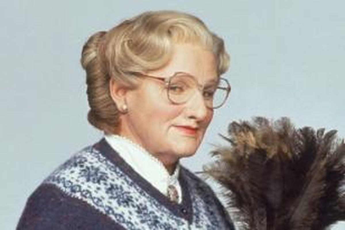 Robin Williams saat memerankan Mrs Doubtfire.