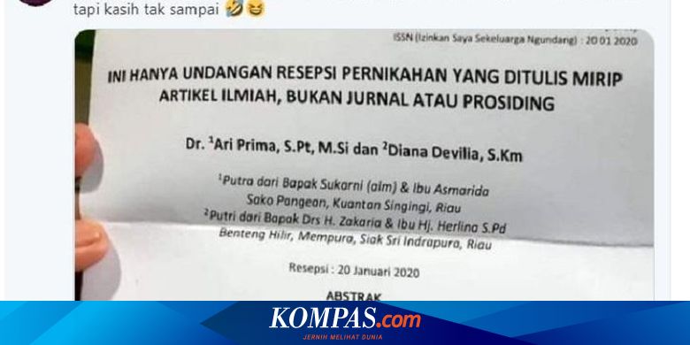 Unik Desain Undangan Pernikahan Ini Mirip Jurnal Ilmiah Halaman All Kompas Com