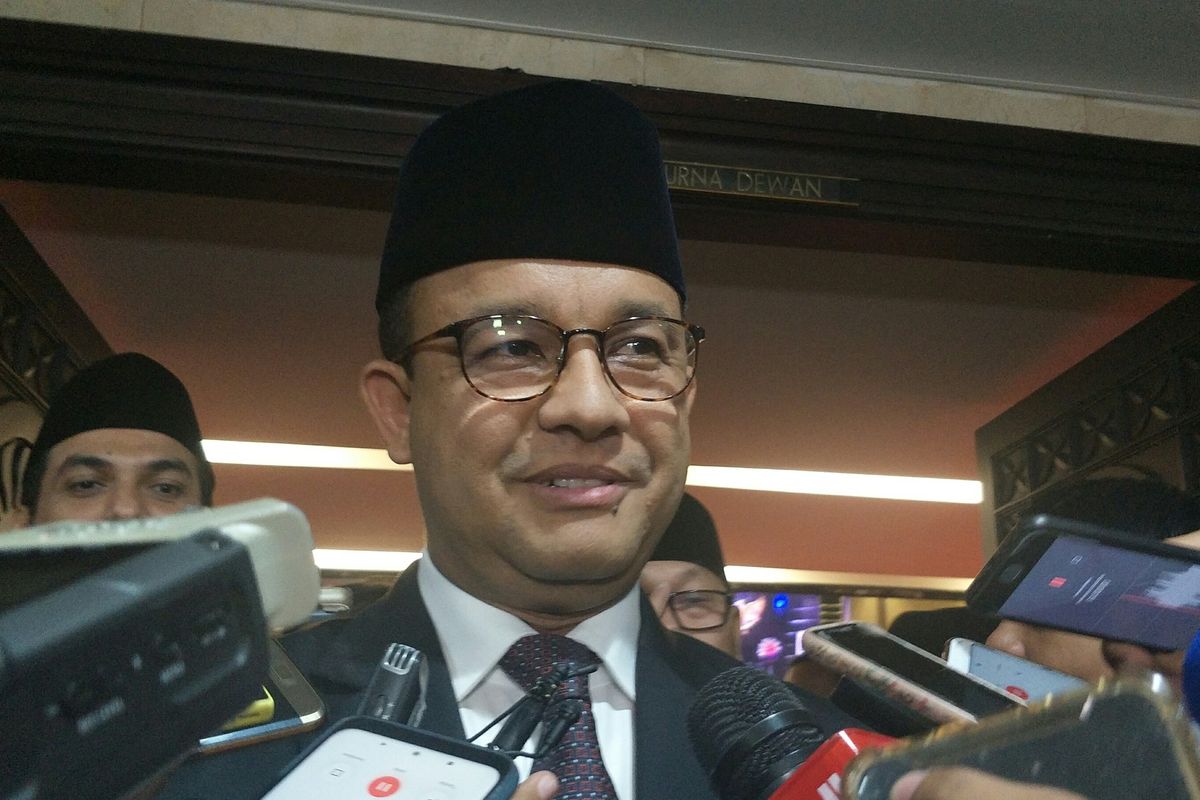 Gubernur DKI Jakarta Anies Baswedan di Gedung DPRD DKI Jakarta, Rabu (11/12/2019).